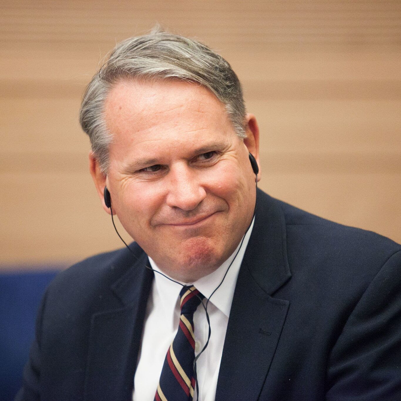 Colonel Richard Kemp a retired British Army officer, who was Commander of British Forces in Afghanistan is seen during a session at the Foreign Affairs and Defense Committee at the Israeli parliament the knesset. The committee held a discussion about the modern urban battle ground and the challenges it places for modern armies. Kemp, a supporter of Israel was apparently brought as a preparation for the upcoming international committee of inquiry that will assemble to deal with the recent round of violence between Israel and Palestinian militants in the Gaza Strip. (Photo by Omer Messinger/NurPhoto) (Photo by NurPhoto/Corbis via Getty Images)